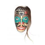 Northwest Coast Style Hand Painted Totem Mask Wood