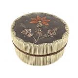 Birchbark & Quill Lidded Box w/ Floral Motif