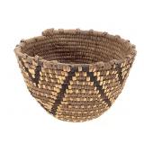Polychrome Coiled Basket w/ Triangle Motifs