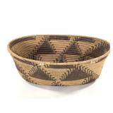 Southwest Coiled Oval Basket w/ Geometric Designs