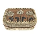 Birchbark Quill Lidded Box w/ Floral Motif