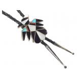 Zuni Sterling Thunderbird Inlay Bolo Tie 14.8g TW