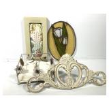 Stained Glass Window Panel Metal Napkin Holder +