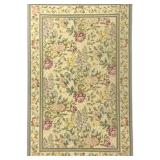 Large Floral Hooked Rug 99" x 63"