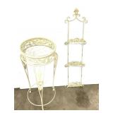 Light Metal Pedestal & Hanging Rack - White