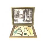Signed Landscape & MCM Birds Paradise Paint By No
