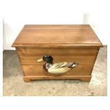 Small Wood Chest w Decoy Duck Accent