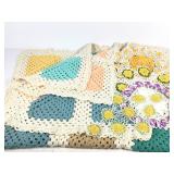 Crochet Granny Square Blanket & Doilies