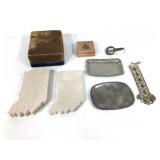 1800s Burial Plates, Jaw Harp, IN Paperweights +