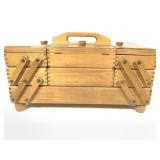Romanian Beechwood Cantilever 3 Tier Sewing Box