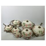 6 Enamel Franciscan Desert Rose Pattern Cookware