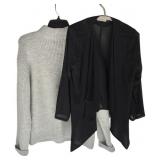 Calvin Klein Sliver Sweater & Bk Crepe Jacket