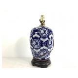 Chinese Style Blue & White Table Lamp w/ Shade