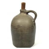 Salt Glazed Stoneware Jug w Corn Cob Stopper