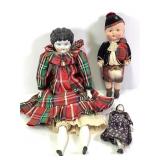 3 Vtg Porcelain Dolls