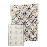 Blue Cat Baby Quilt & Dbl Wedding Ring Quilt Top