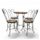 Ice Cream Parlor Iron Table & 4 Chairs