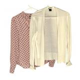 Adrianna Papell Crepe Blouse Taylor Cream Sweater