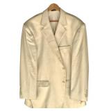 Andrew Fezza Fusion Ivory Herringbone Silk Jacket