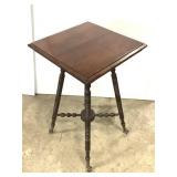 Antique Wood Clawfoot Table w Glass Feet