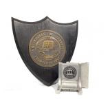 Mercer Uni Metal Bookends & Bronze U of IL Seal