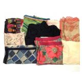 9 Mid 20th C Scarves Silk+ Chiffon+