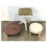 Vtg Swivel Stool + 2 Foot Stools