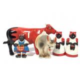 Americana Salt & Pepper Shakers, Magnet, Ashtray +