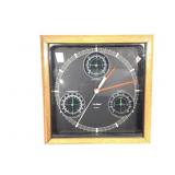 LL Bean Quartz Wall Clock w Thermometer Barometer+