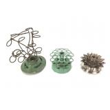 3 Vintage Flower Frogs