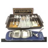 Rogers Bros. Stainless Flatware Set & Plaque