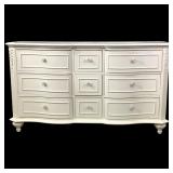 White 9 Drawer Dresser w/Rosette Knobs