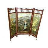 Room Divider Privacy Wall w/ Hand Painted Panels