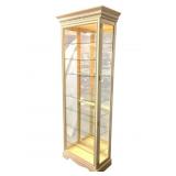 Vtg Glass & Wood Curio Cabinet w Light (1 of 2)