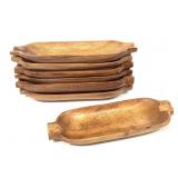 7 Teak Monkey Pod wood Corn Trays