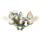 Pier 1 Figural Candle Holders, St. Jude Candle +