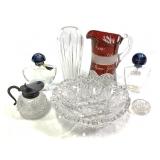 Ruby Glas Pitcher 4 Cut Crystal 2 Shalimar Perfume