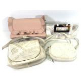 Abalone Shell & Pk Leather Clutch & 2 Shoulder Bag