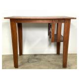 Arts & Craft Style Oak End Table w/ Magazine Rack