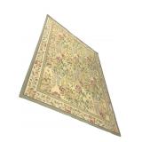 Large Floral Hooked Rug 132" x 96"