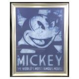 53" H x 41" W Ethan Allen Framed Mickey Mouse