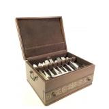 Silver Plate Set w Wood Box