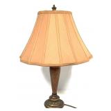 Table Lamp w Soft Gypsy Panelled Bell Shaped Shade