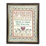 Vtg Framed Cross Stitch Sampler