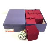 12 Cloisonne Christmas Ornaments w Boxes