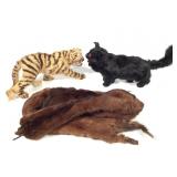 Mink Pelt Scarf & Taxidermy Cat Recreations