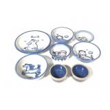 M A Hadley 6 Hand Painted Ceramic Bowls & 2 Bretby