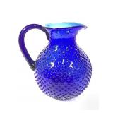 Cobalt Blue Lg Hobnail Glass Pitcher