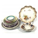 16 Plates Hand Painted Porcelain UK Royal Flow Bl+