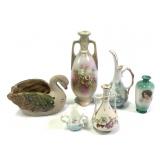 6Pcs Glass Items - Swan, Vases, +